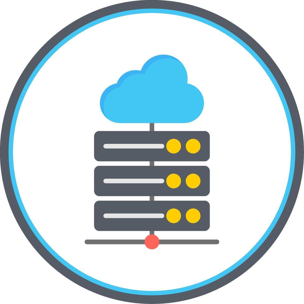 Hosting Server Flat Circle Icon vector