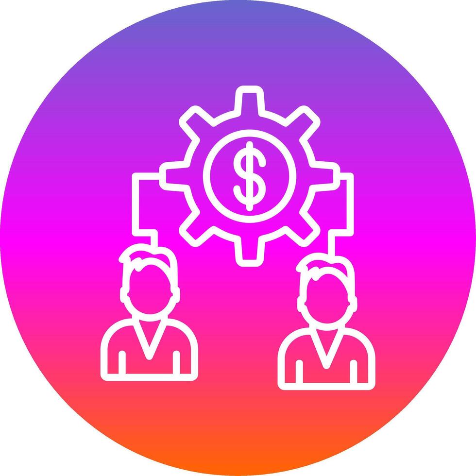 Money Team Connect Line Gradient Circle Icon vector