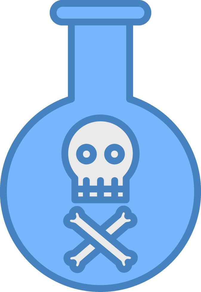 Poison Line Filled Blue Icon vector