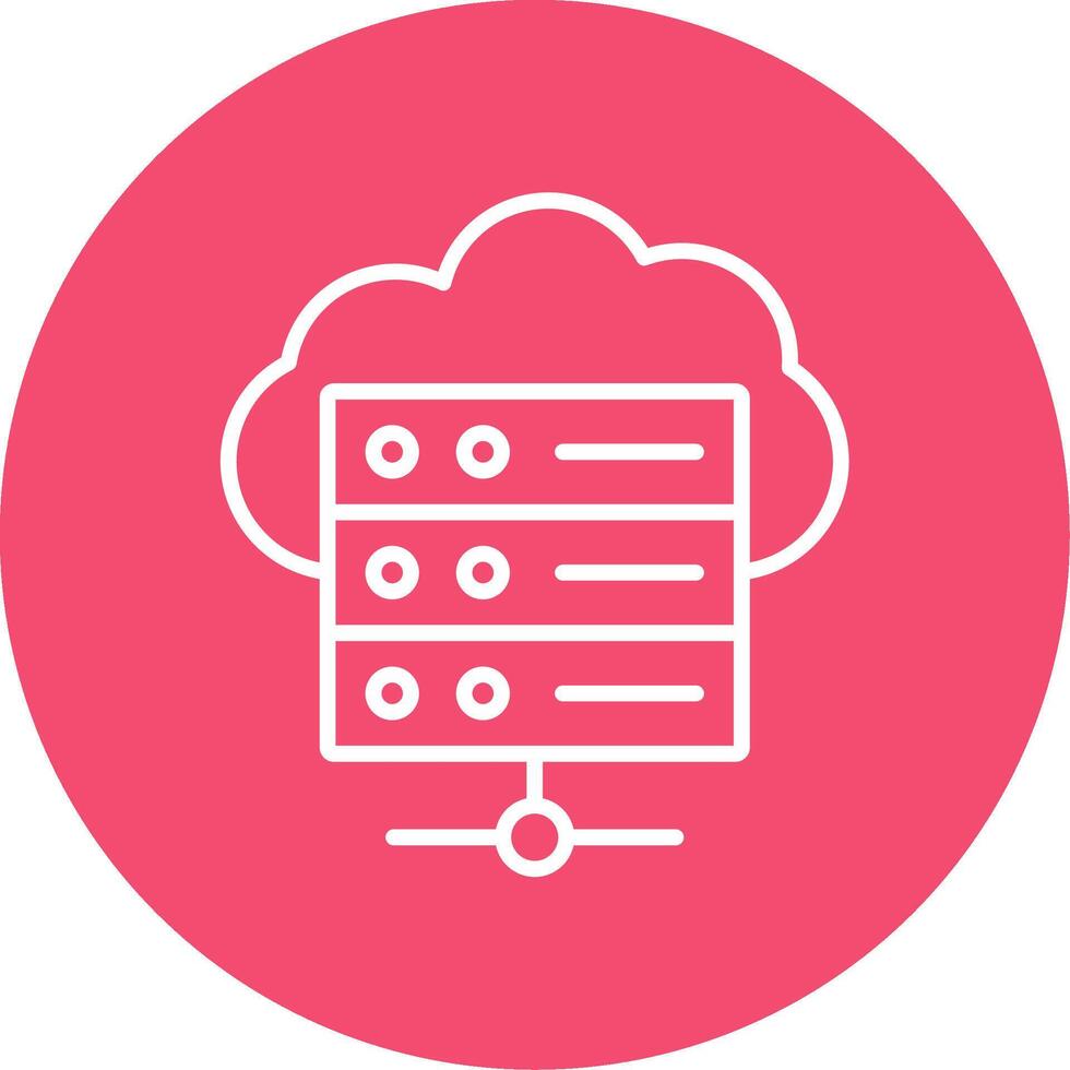 Cloud Database Multi Color Circle Icon vector