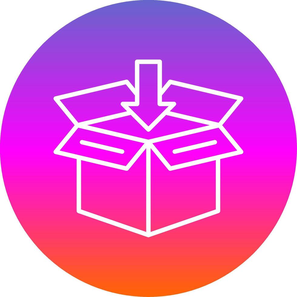 Open Box Line Gradient Circle Icon vector