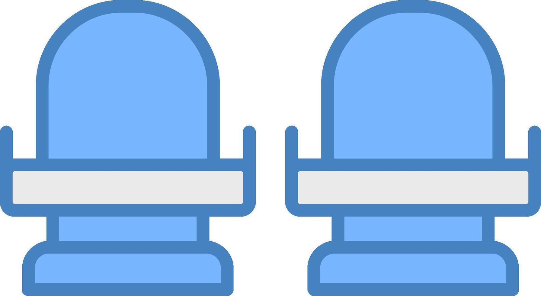 Seats Line Filled Blue Icon vector