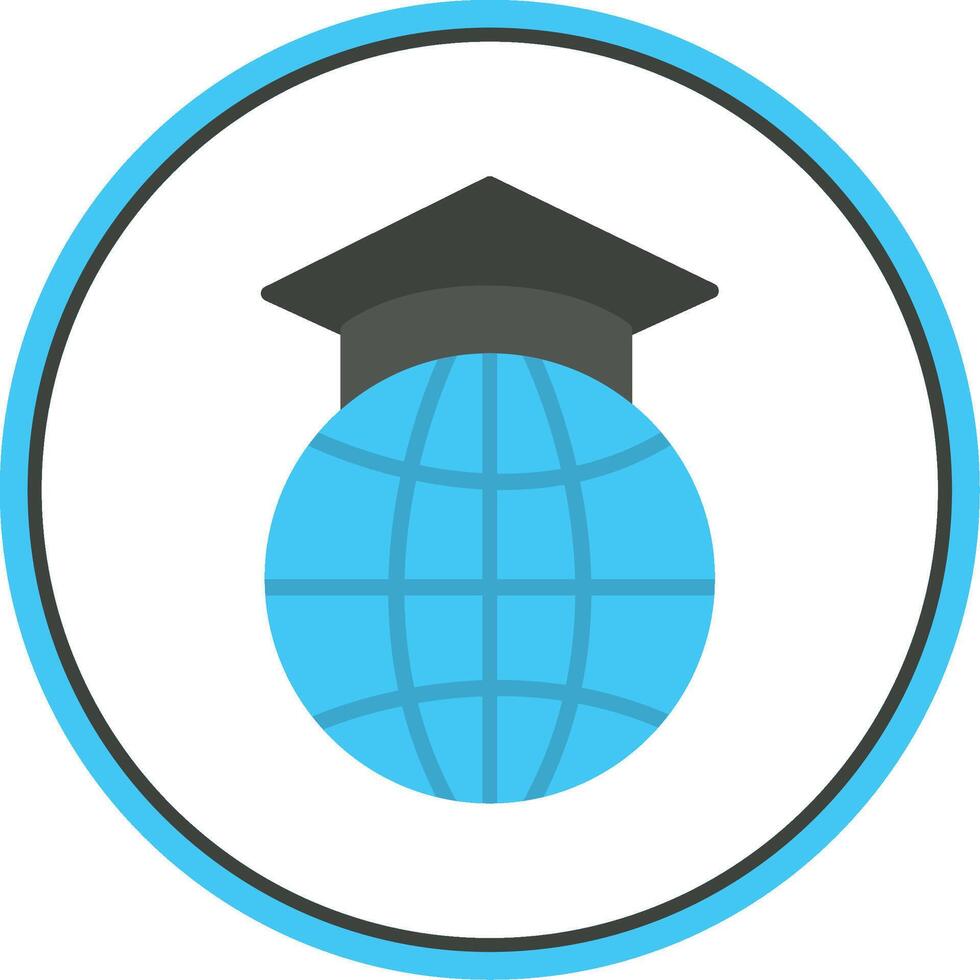 Study Abroad Flat Circle Icon vector