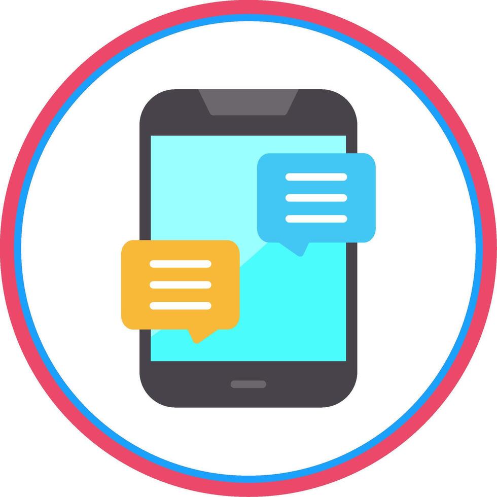 Chat Flat Circle Icon vector