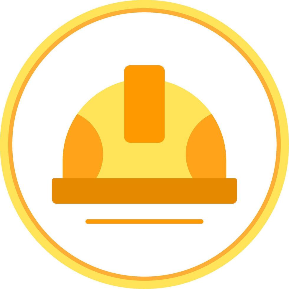Helmet Flat Circle Icon vector