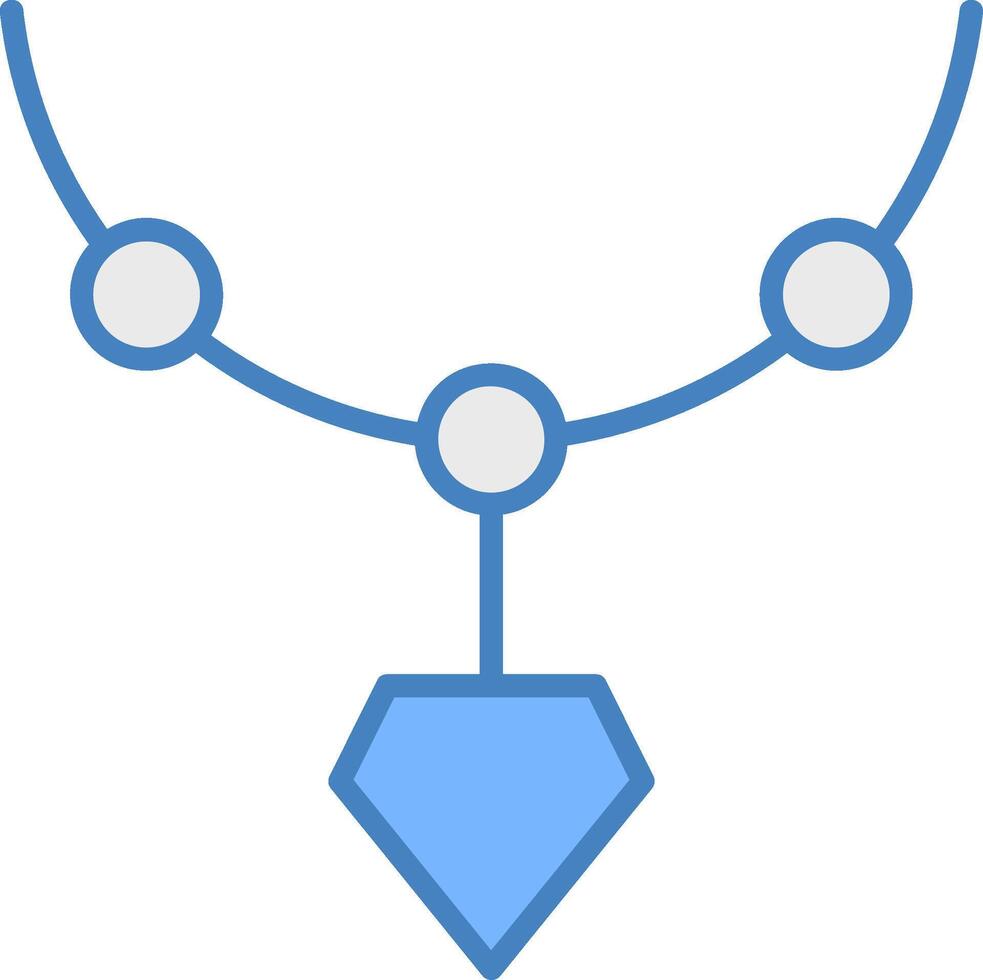 Locket Line Filled Blue Icon vector