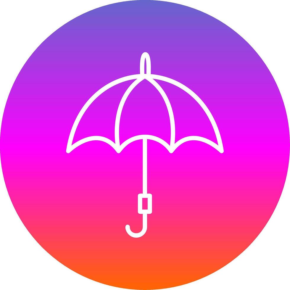 Umbrella Line Gradient Circle Icon vector