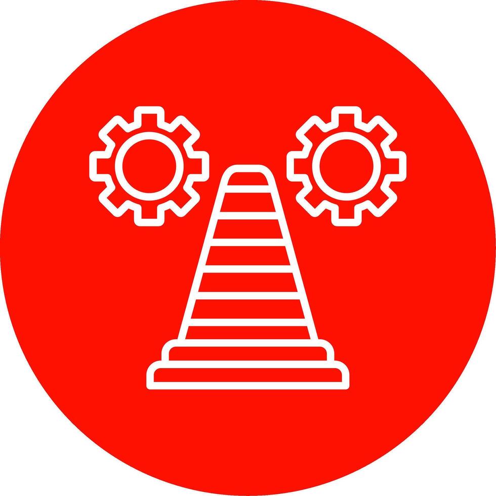 Traffic Cone Multi Color Circle Icon vector
