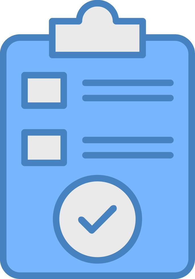 Check In Line Filled Blue Icon vector