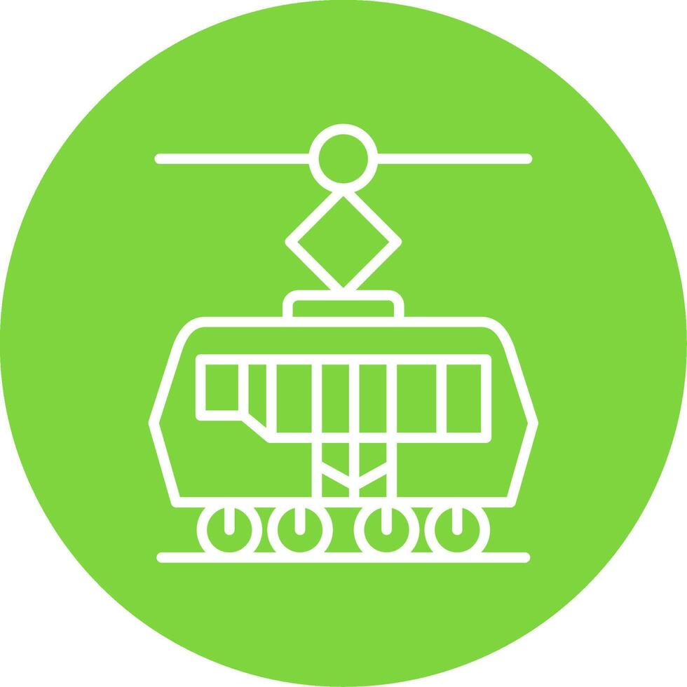 Tram Multi Color Circle Icon vector