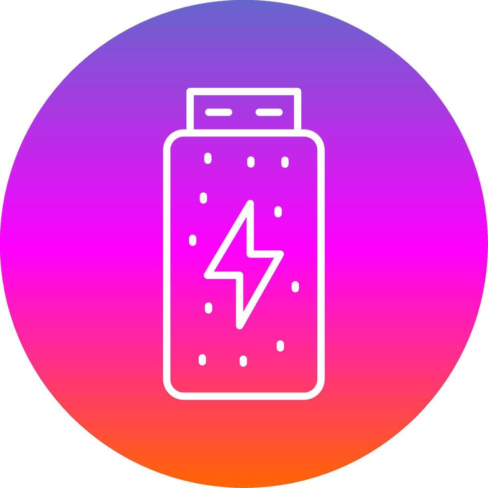 Battery Status Line Gradient Circle Icon vector