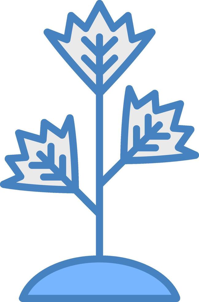 Parsley Line Filled Blue Icon vector
