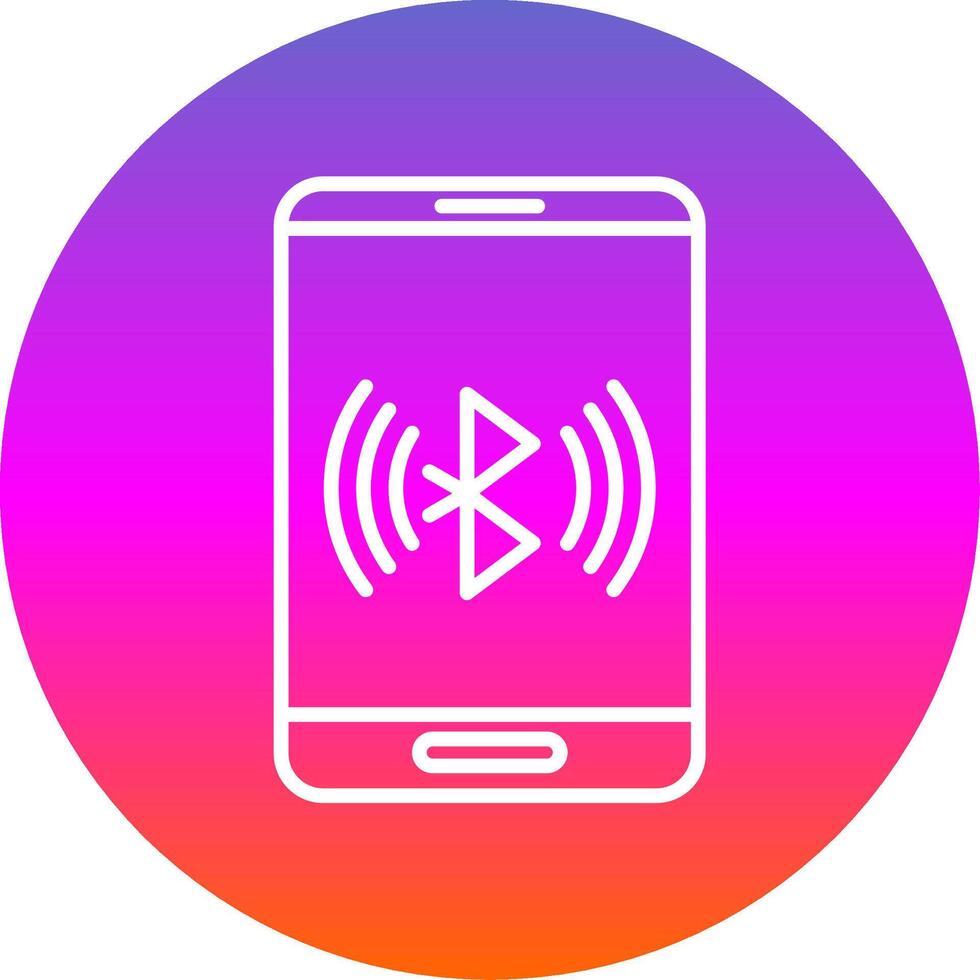 Bluetooth Line Gradient Circle Icon vector