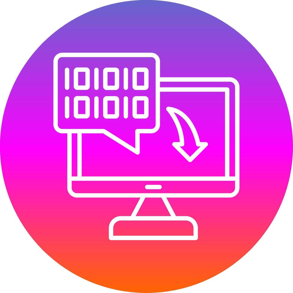 Binary Code Line Gradient Circle Icon vector