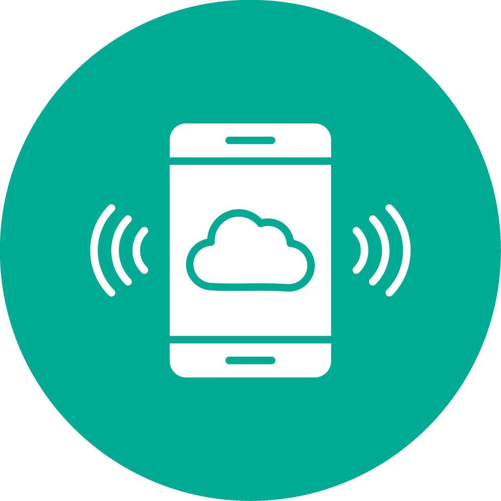Mobile Cloud Multi Color Circle Icon vector