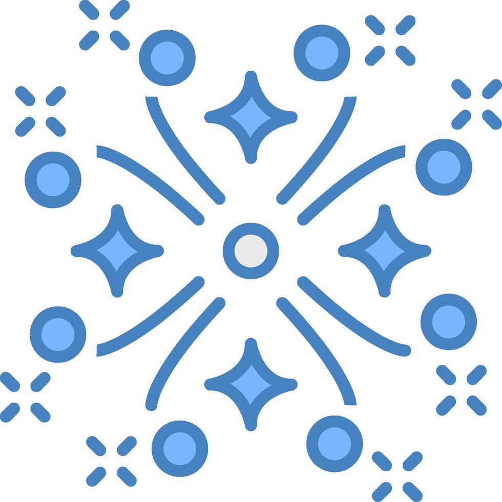 Firework Line Filled Blue Icon vector