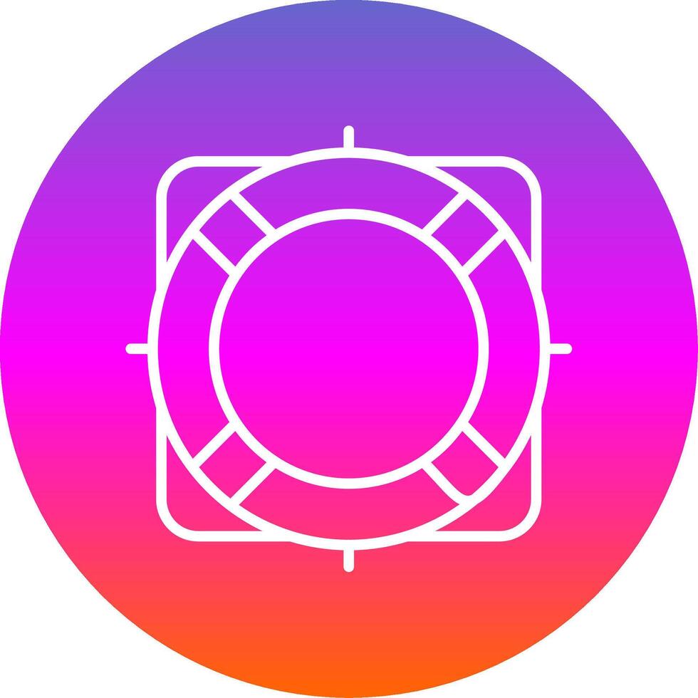 Rescue Buoy Line Gradient Circle Icon vector