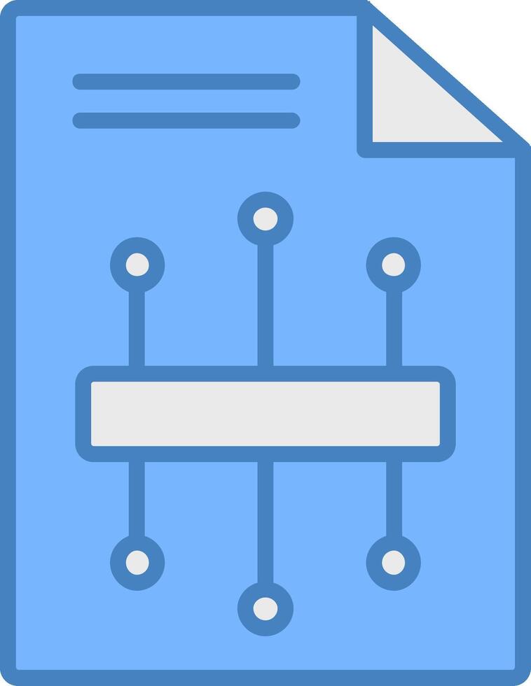 Workflow Line Filled Blue Icon vector