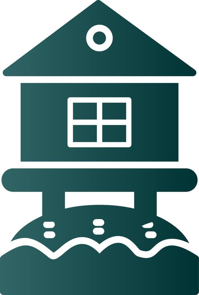 Beach Hut Glyph Gradient Icon vector