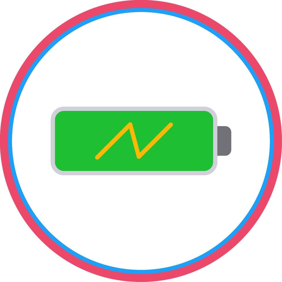 Charging Battery Flat Circle Icon vector