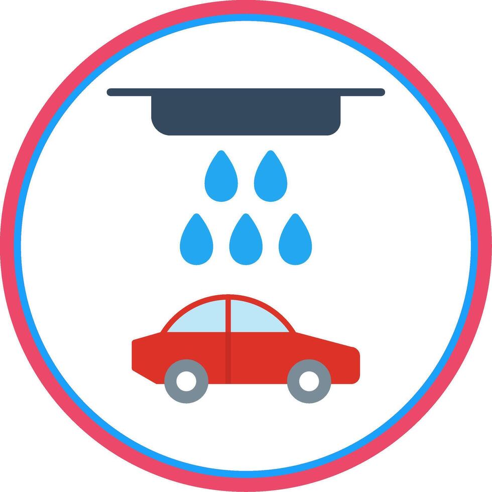 Car Wash Flat Circle Icon vector