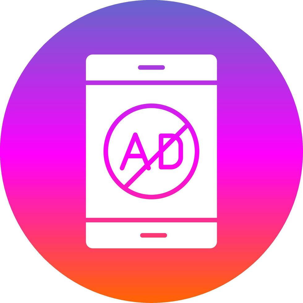 Ad Blocker Glyph Gradient Circle Icon Design vector