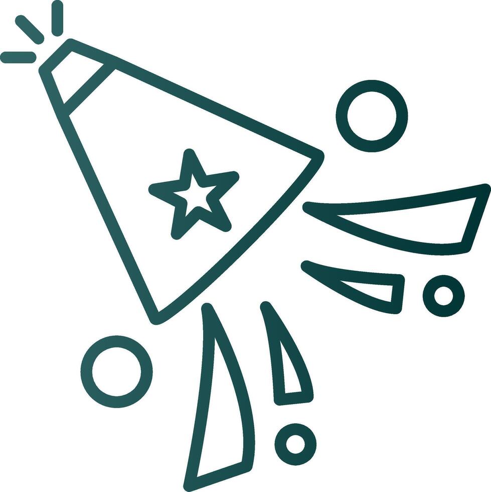 Party Hat Line Gradient Icon vector