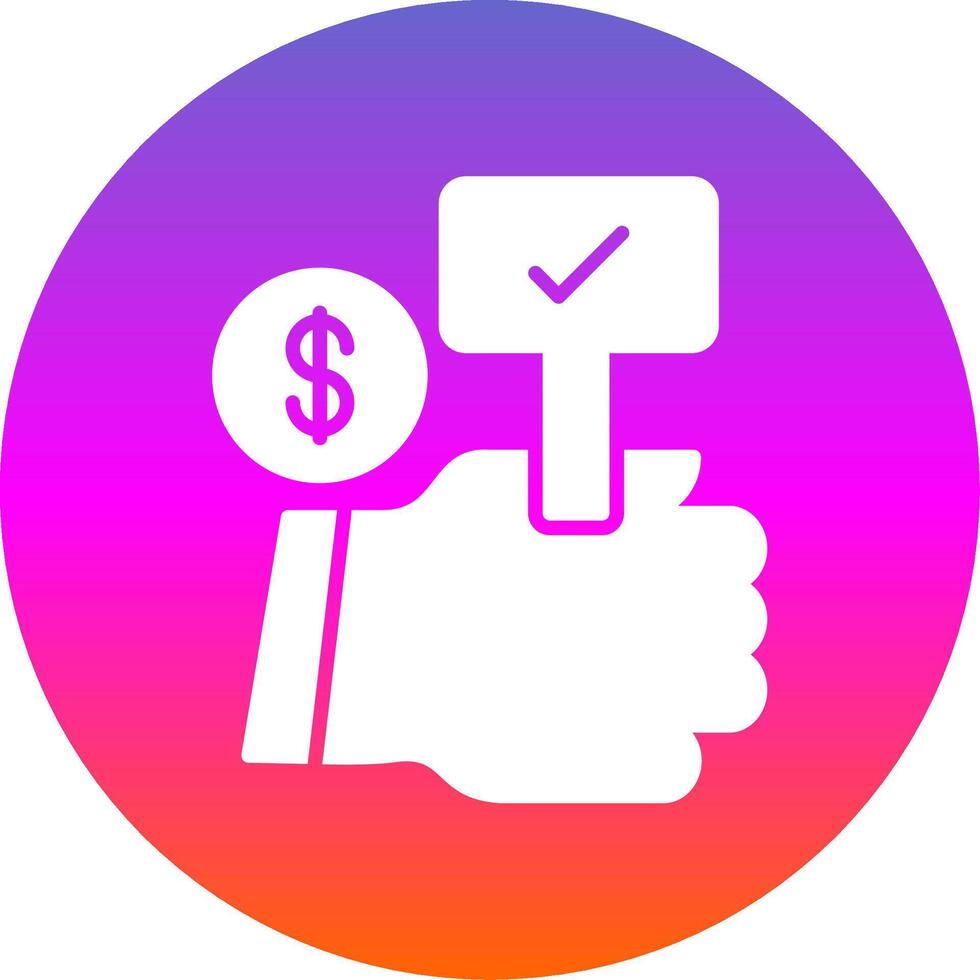 Auction Bid Glyph Gradient Circle Icon Design vector