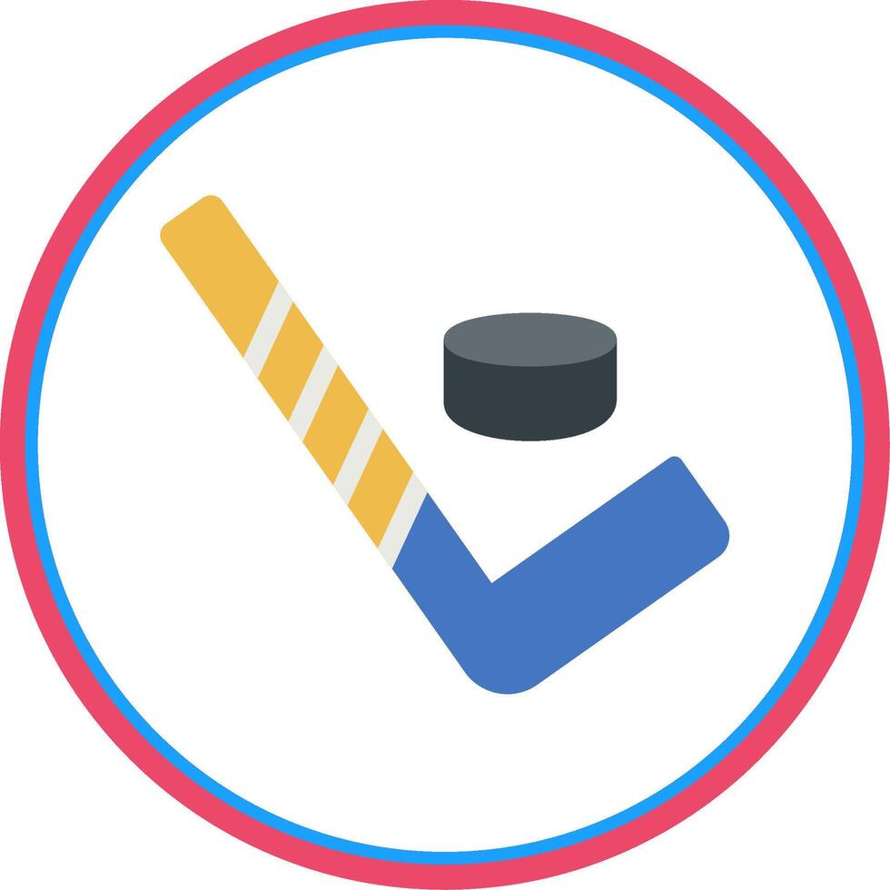 Hockey Flat Circle Icon vector