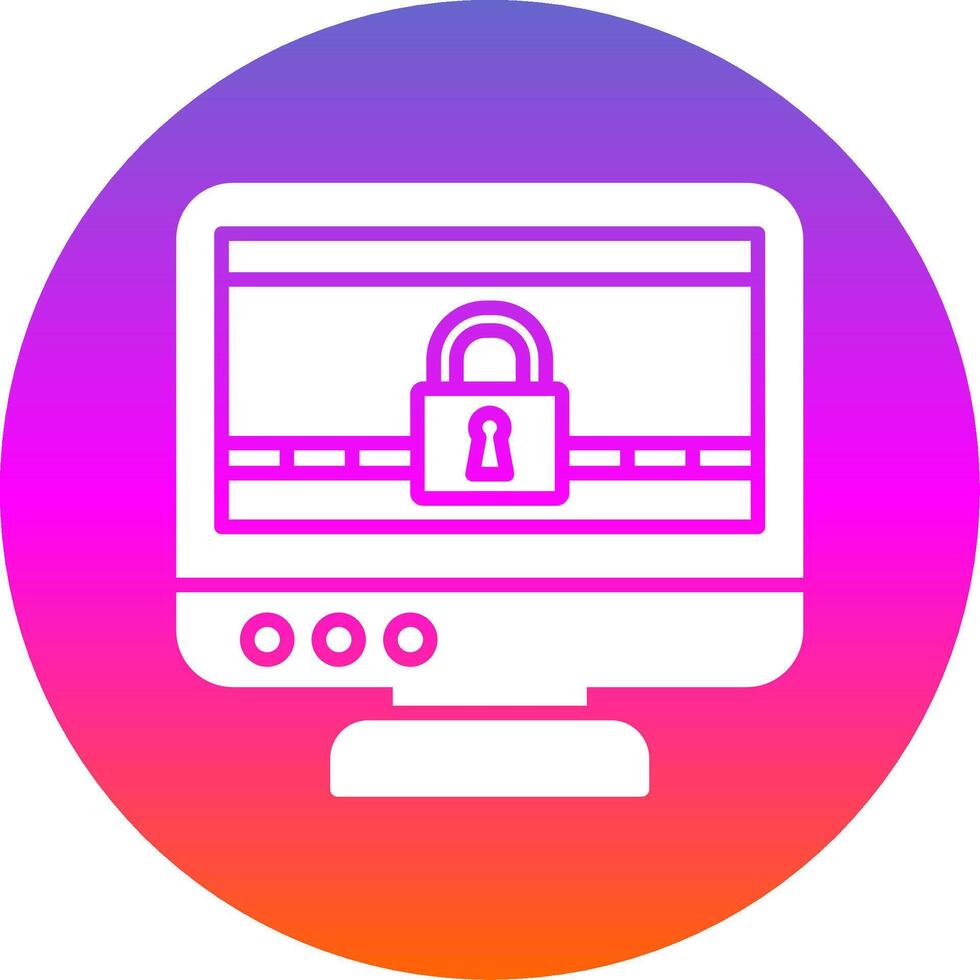 Ransomware Glyph Gradient Circle Icon Design vector