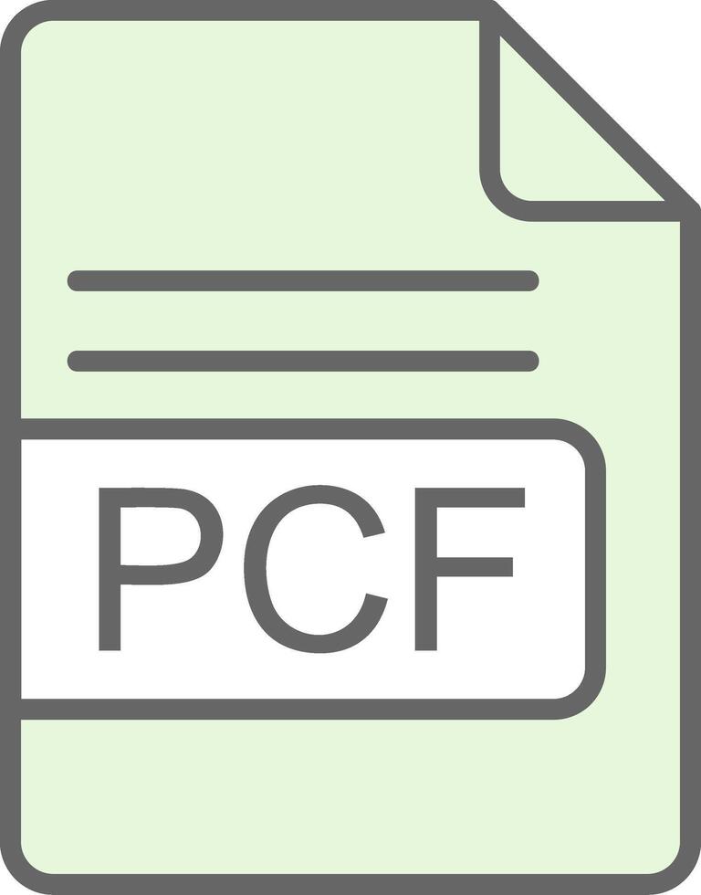 PCF File Format Fillay Icon Design vector