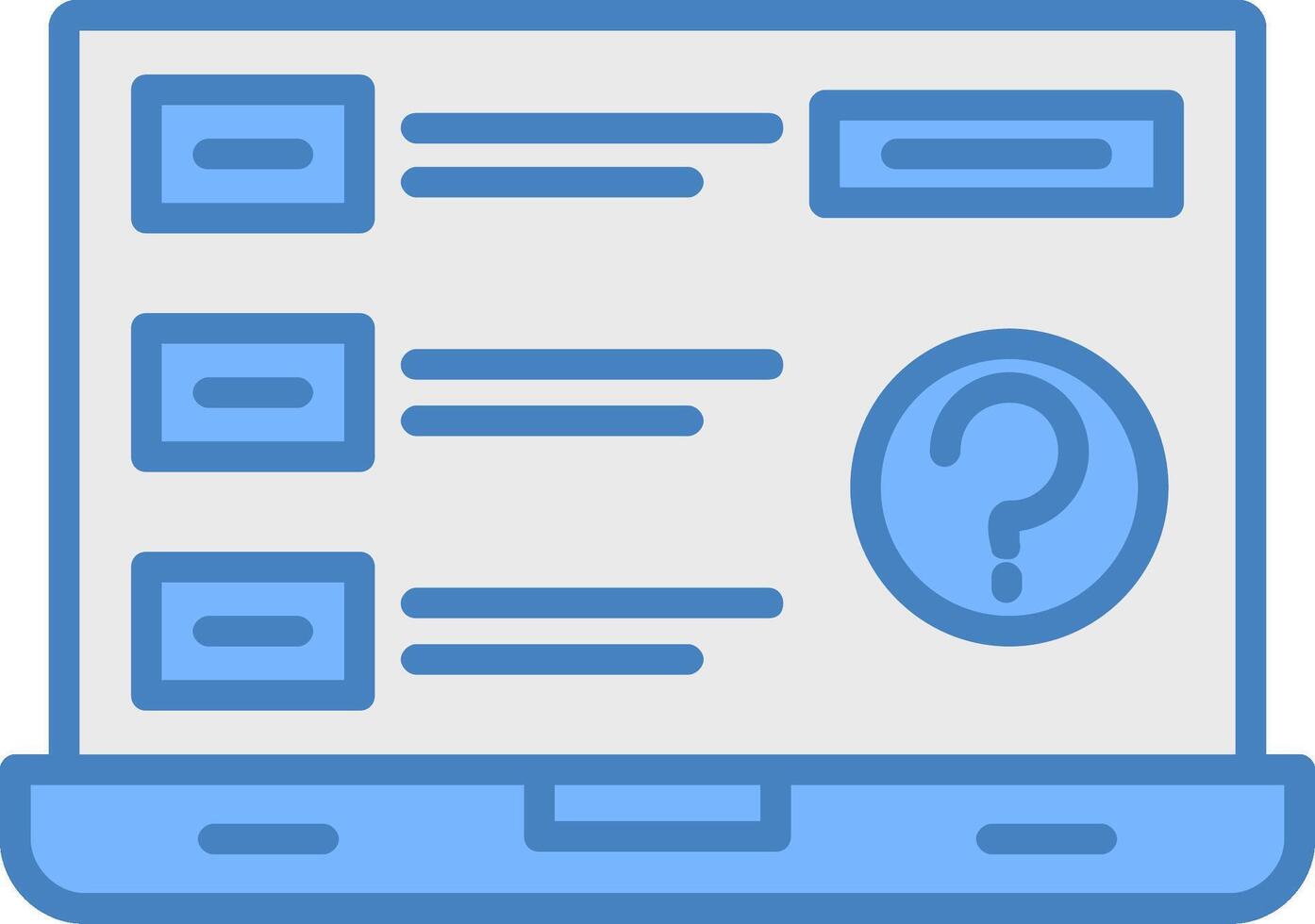Question Line Filled Blue Icon vector