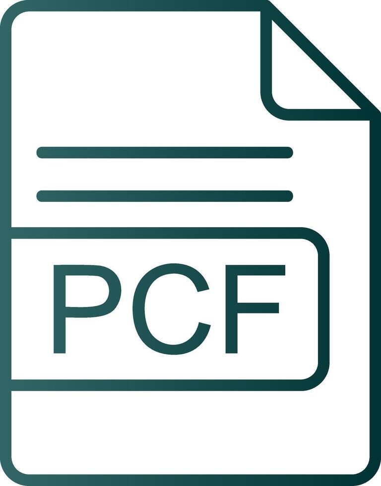 PCF File Format Line Gradient Icon vector