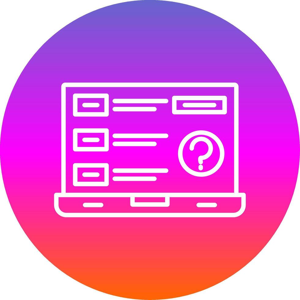 Question Line Gradient Circle Icon vector