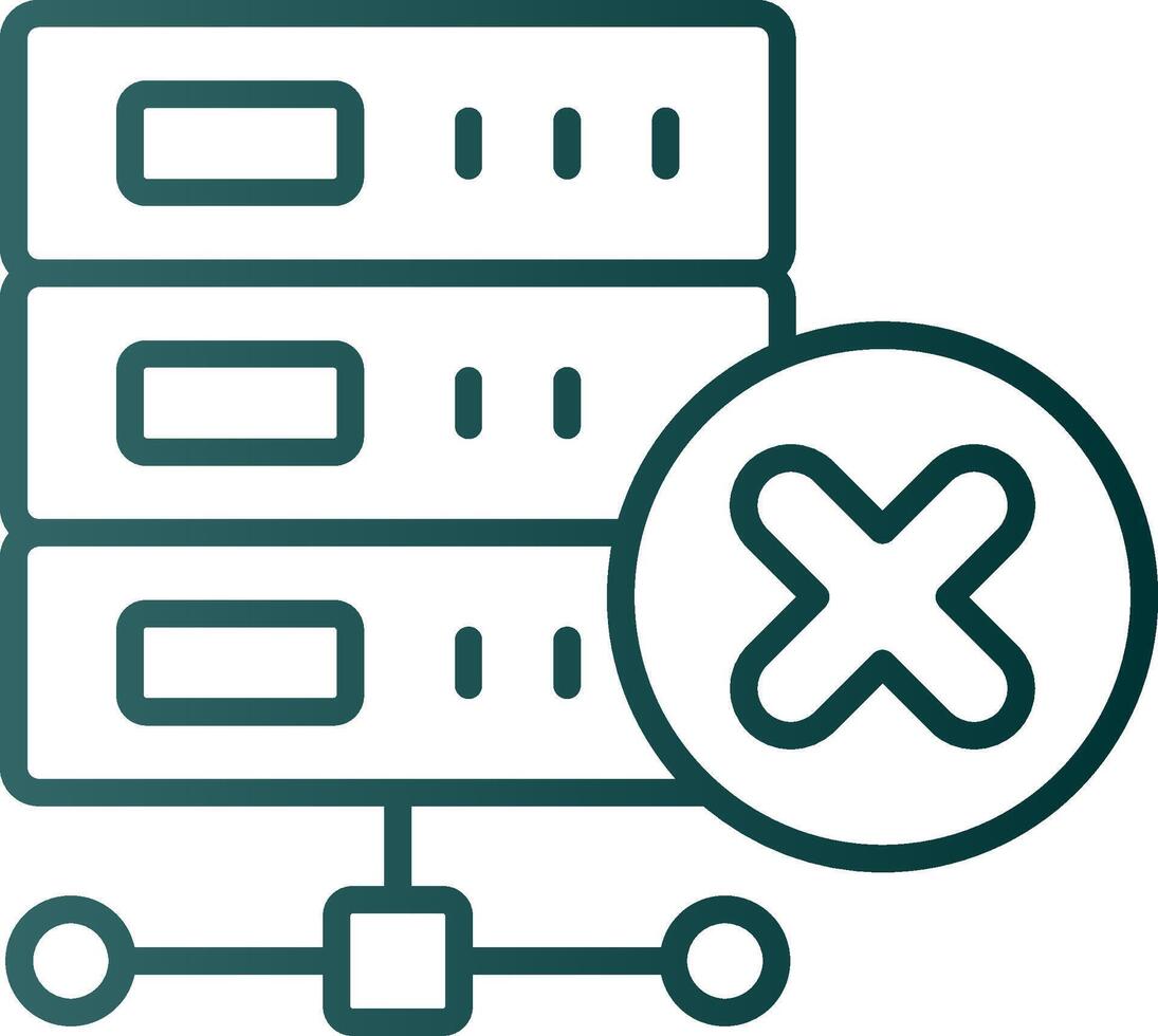 Eliminar base de datos línea degradado icono vector