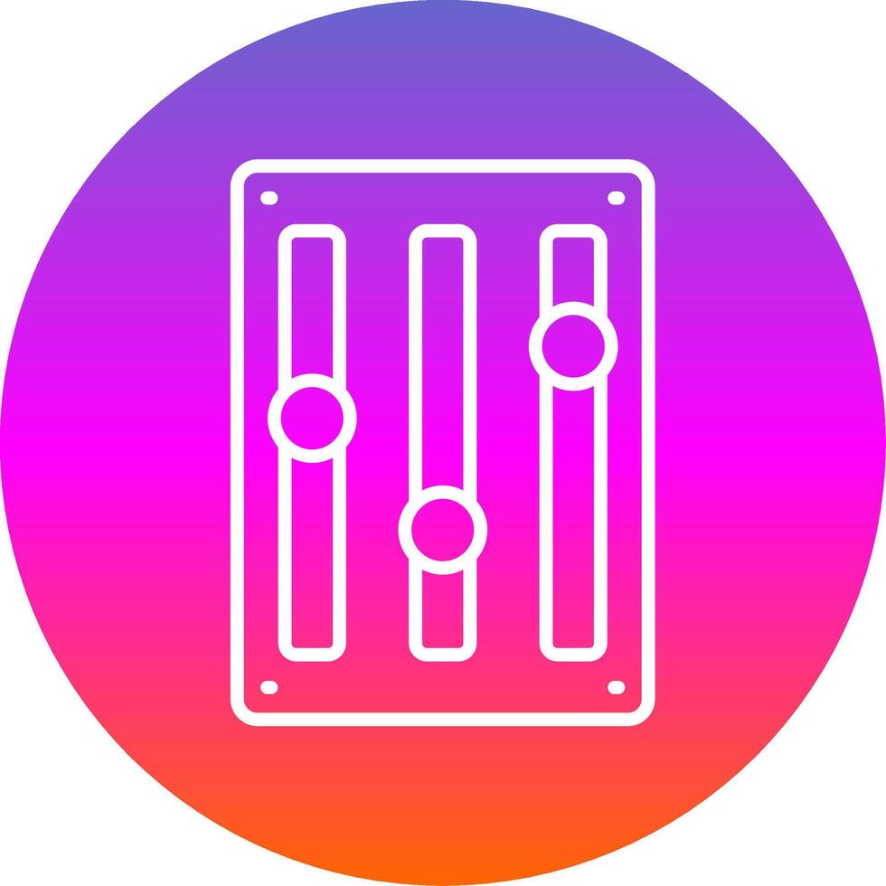 Music Adjust Line Gradient Circle Icon vector