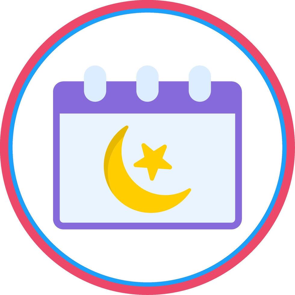 Ramadan Time Table Flat Circle Icon vector