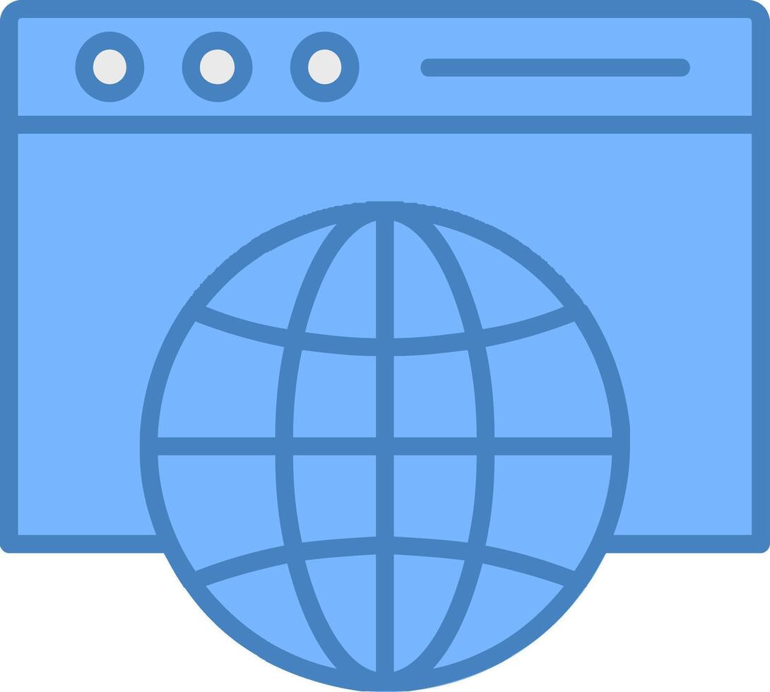 Web Browser Line Filled Blue Icon vector