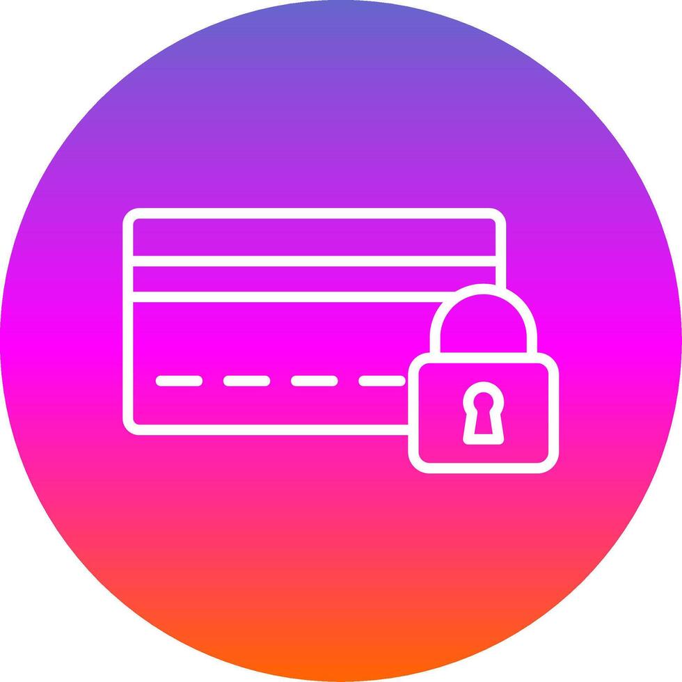 crédito tarjeta seguridad línea degradado circulo icono vector