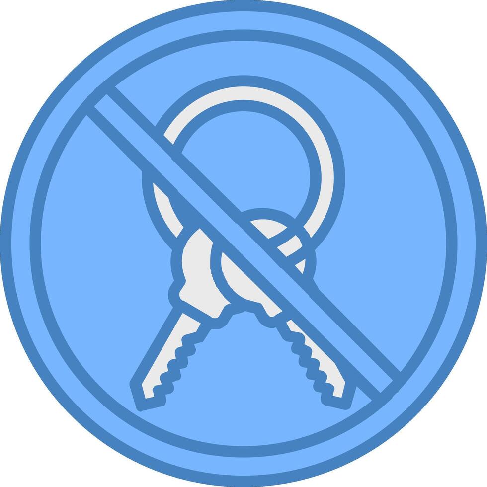 Prohibited Sign Line Filled Blue Icon vector