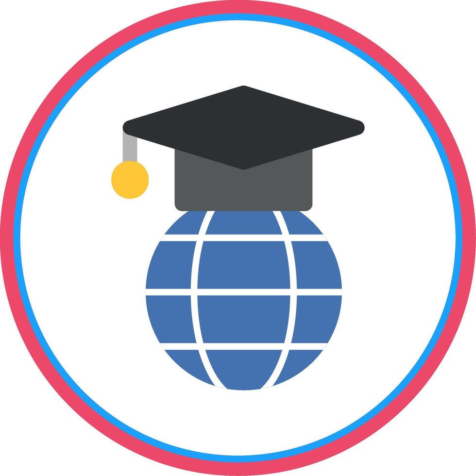 Worldwide Flat Circle Icon vector