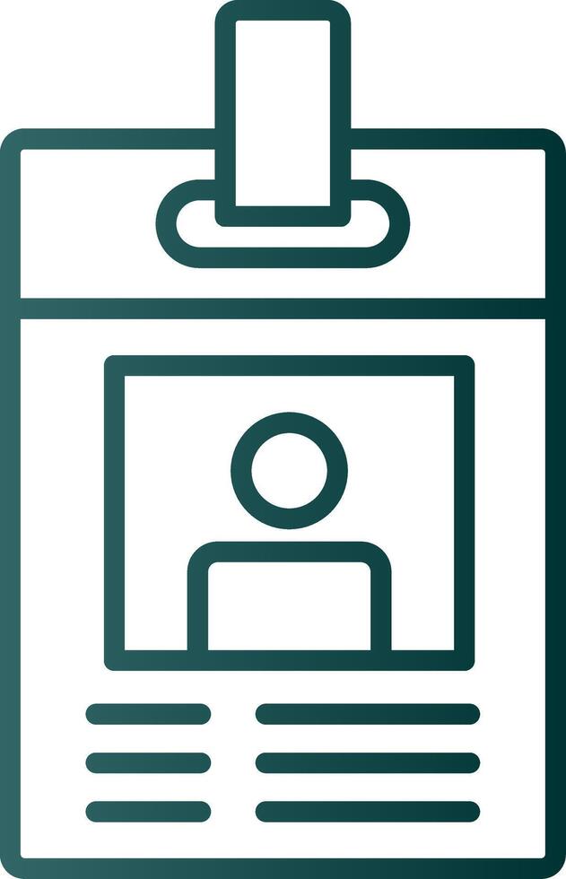 Identity Card Line Gradient Icon vector