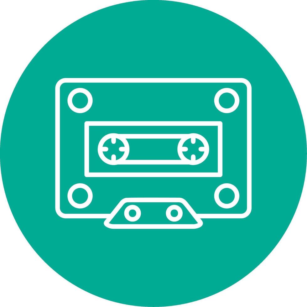 Cassette Multi Color Circle Icon vector