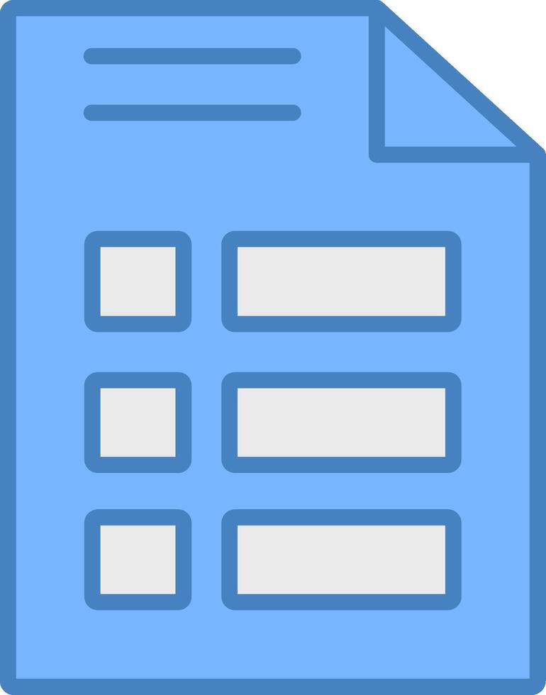 Menu Line Filled Blue Icon vector