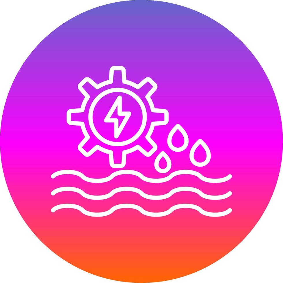 Hydro Power Line Gradient Circle Icon vector