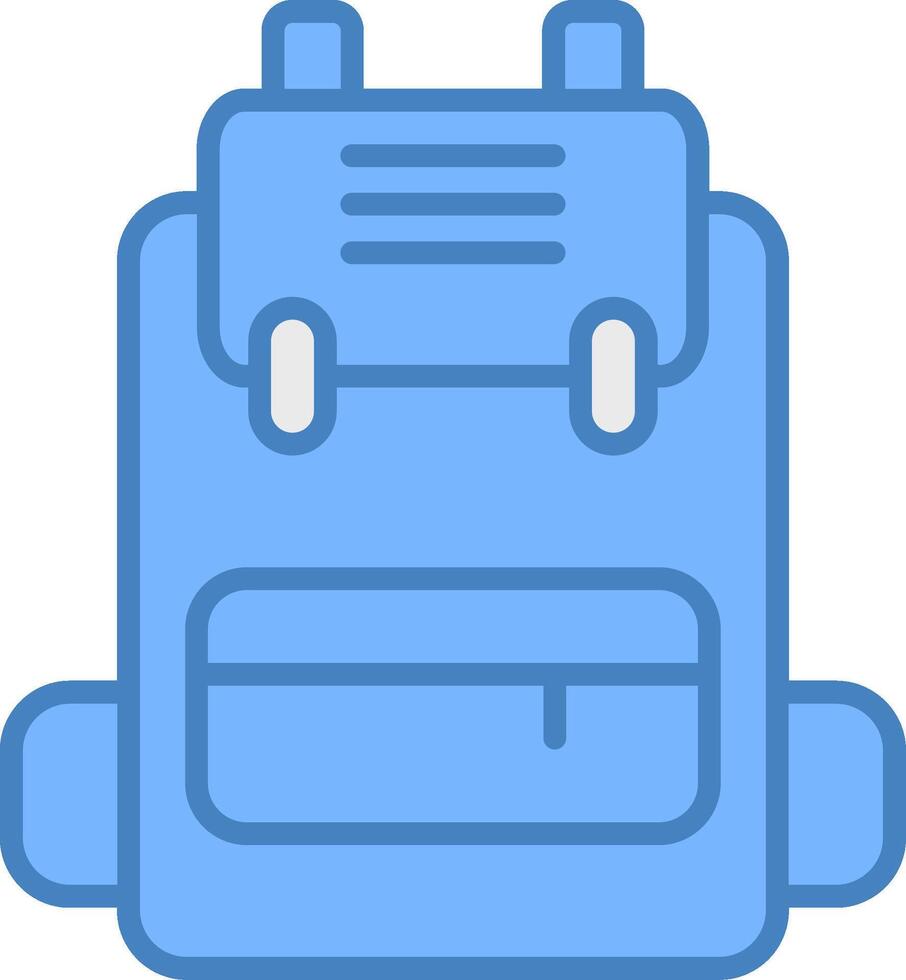 Backpack Line Filled Blue Icon vector