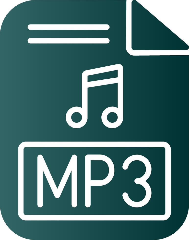 Mp3 Glyph Gradient Icon vector