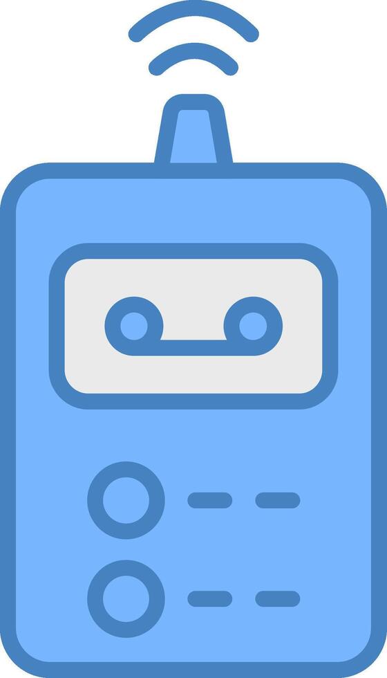 Recorder Line Filled Blue Icon vector