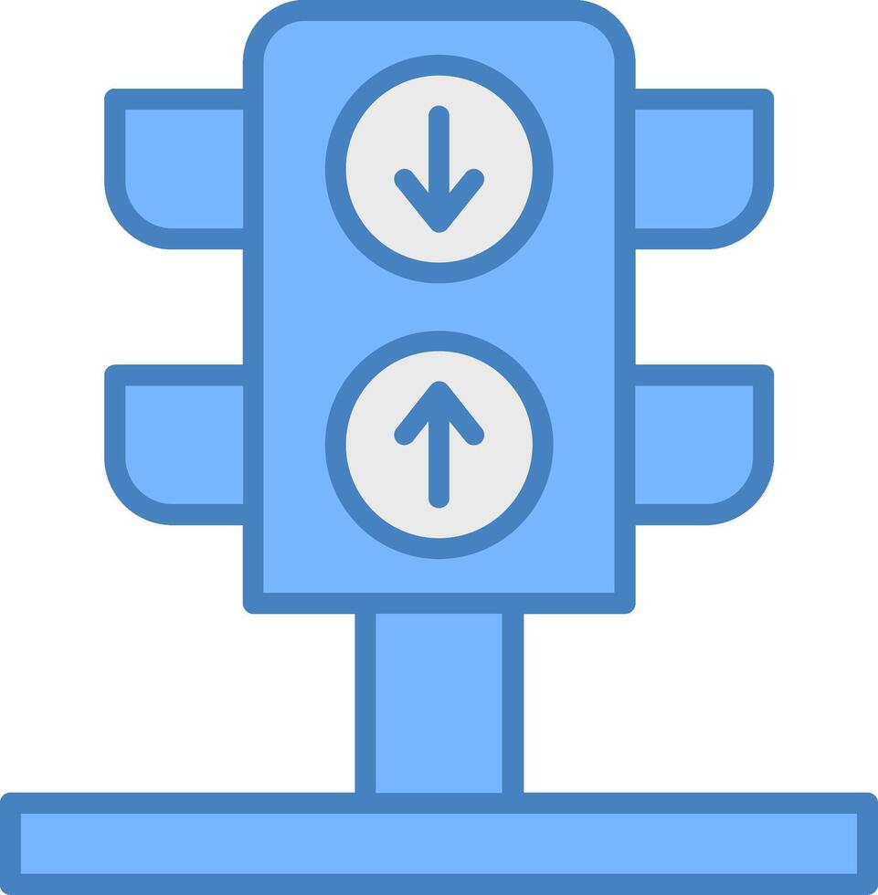 tráfico ligero línea lleno azul icono vector