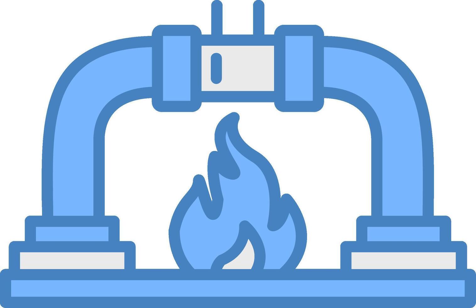 Gas PipeLine Filled Blue Line Filled Blue Icon vector